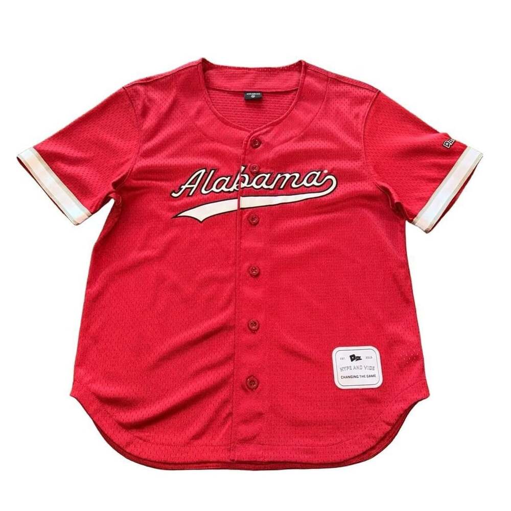 Hype and Vice Alabama Crimson Tide Baseball Jersey Red Size L